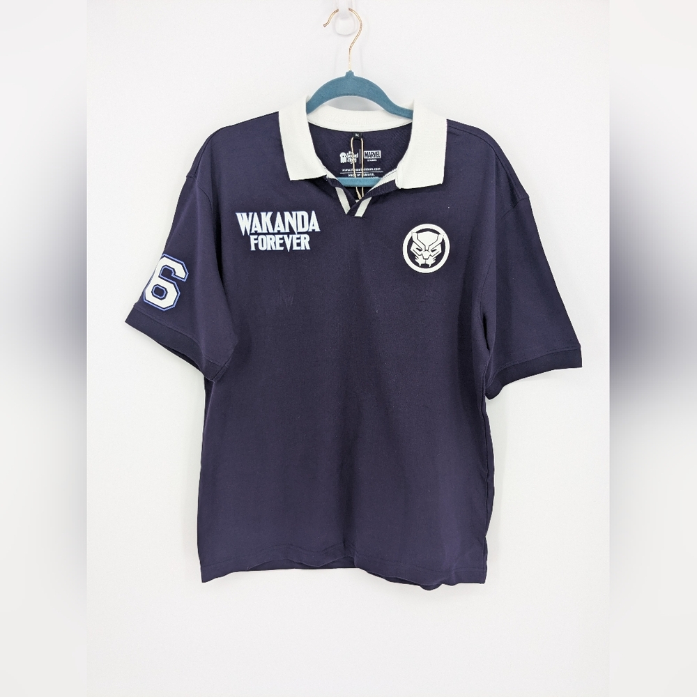 The Souled Store Wakanda Forever Polo Shirt Men’s Medium Black Panther Graphic